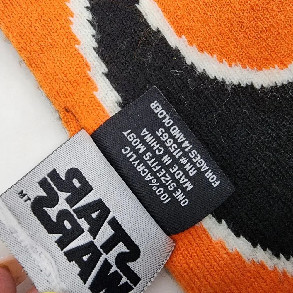 Star Wars Reversible Scarf Rebel vs Empire Logo Acrylic Knit One Size Black Oran